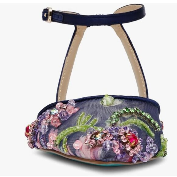 Betsey Johnson Blue Floral Embellished Flats - Picture 8 of 12